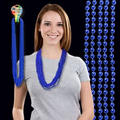 33" Metallic Blue Round Beads Necklace